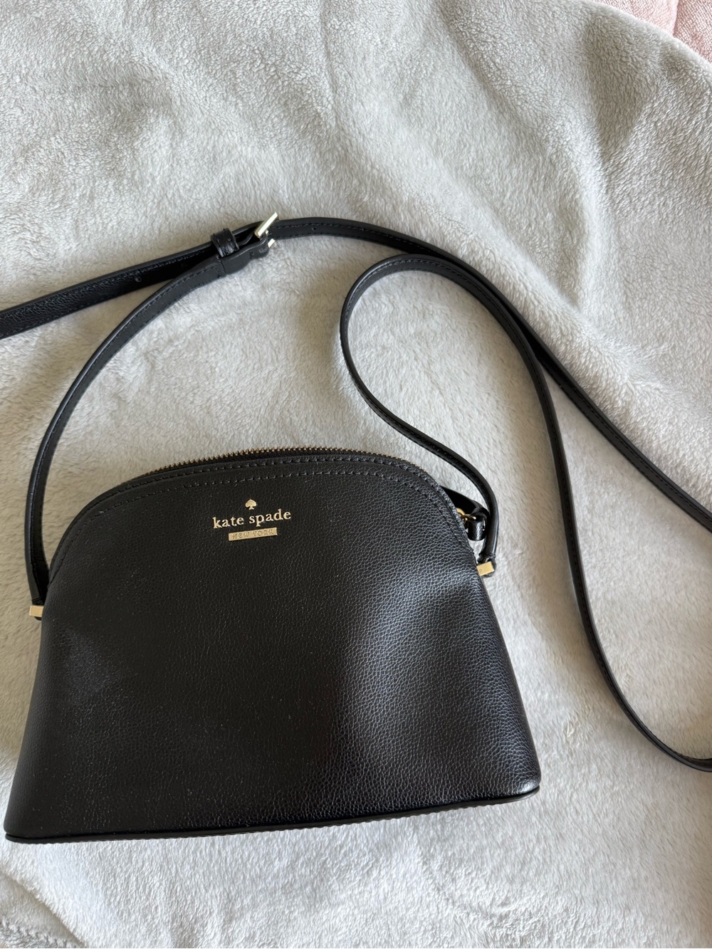 kate spade Black Pebbled Leather Dome Crossbody